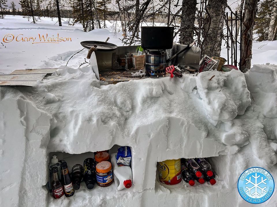 Basic snow kitchen - Ice Raven - Sub Zero Adventure - Copyright Gary Waidson, All rights reserved.