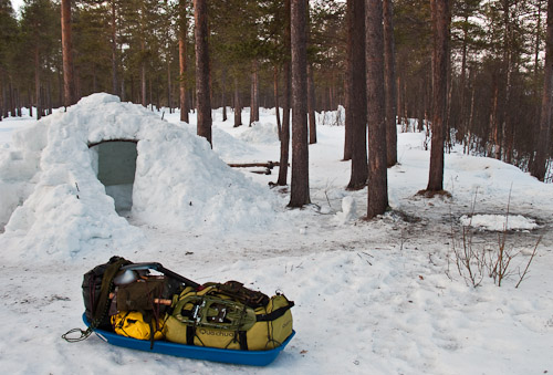 Leaving Camp Quinzhee - Ice Raven - Sub Zero Adventure - Copyright Gary Waidson, All rights reserved.