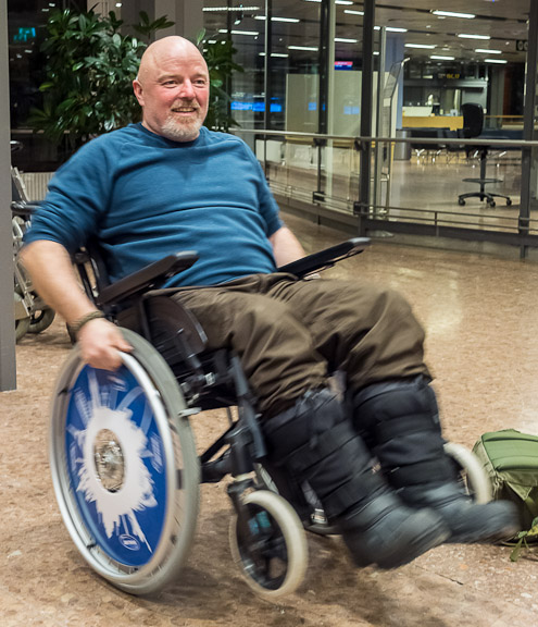 Mad Dave in wheelchair