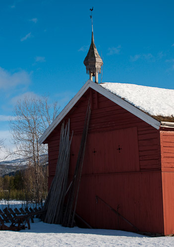 Old Nowegian Building with Kata Poles - Ice Raven - Sub Zero Adventure - Copyright Gary Waidson, All rights reserved.