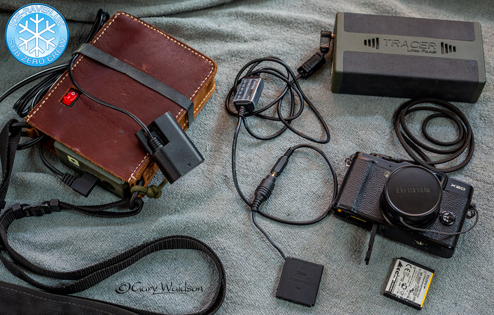 The power leads and battery packs I use for the cameras in the Arctic - Ice Raven - Sub Zero Adventure - Copyright Gary Waidson, All rights reserved.