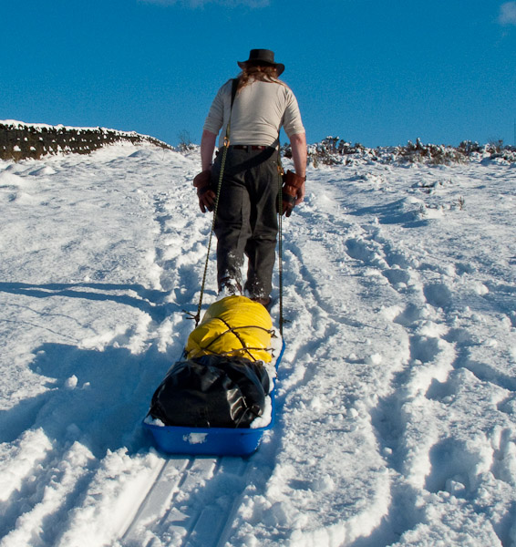 Training and testing the pulk. - Ice Raven - Sub Zero Adventure - Copyright Gary Waidson, All rights reserved.