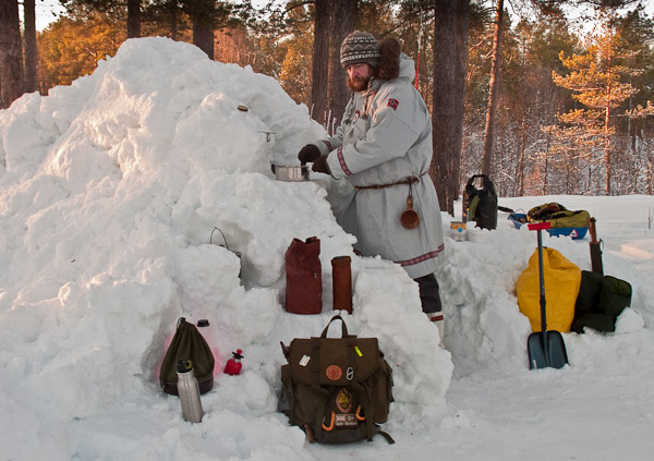 Quinzhee Kitchen - Ice Raven - Sub Zero Adventure - Copyright Gary Waidson, All rights reserved.