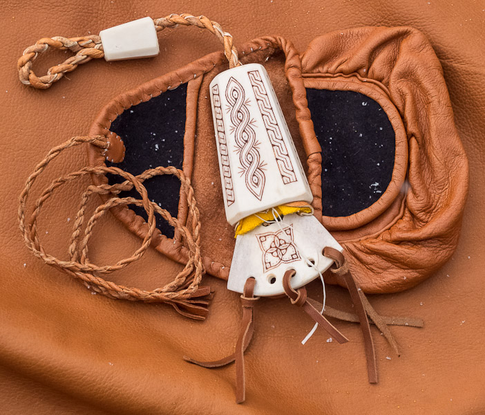 Saami Sewing Kit Hornwork by Tyko Lampa - Ice Raven - Sub Zero Adventure - Copyright Gary Waidson, All rights reserved.