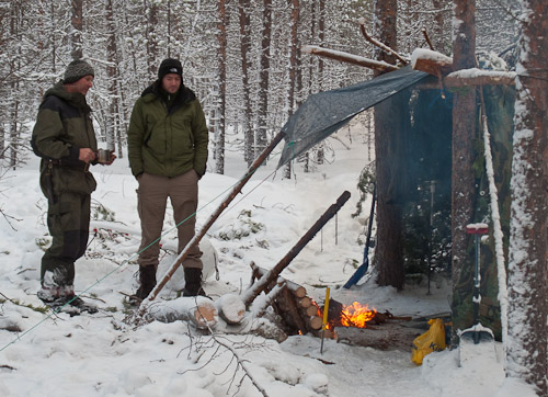 Woody and Shane by Shelter - Ice Raven - Sub Zero Adventure - Copyright Gary Waidson, All rights reserved.